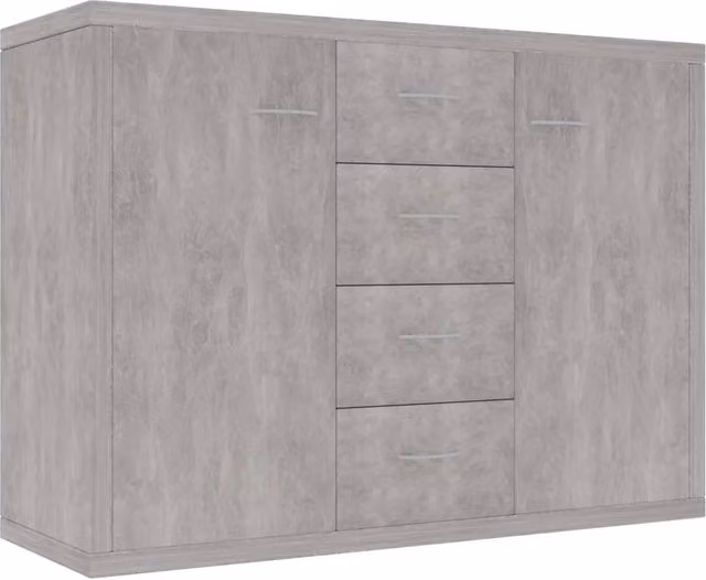 Berkfield Home Sideboard in Concrete Grey, W/D/H: 88 x 30 x 65 cm