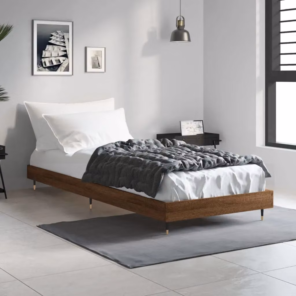 Berkfield Home Small Single Bed Frame in Brown Oak – 3