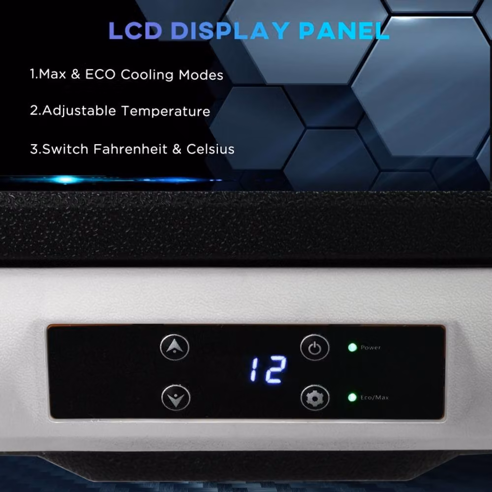 Rolipo 50L Compressor Car Fridge with Dual AC/DC Power and -20C Chilling, Black and Multicolour – 5