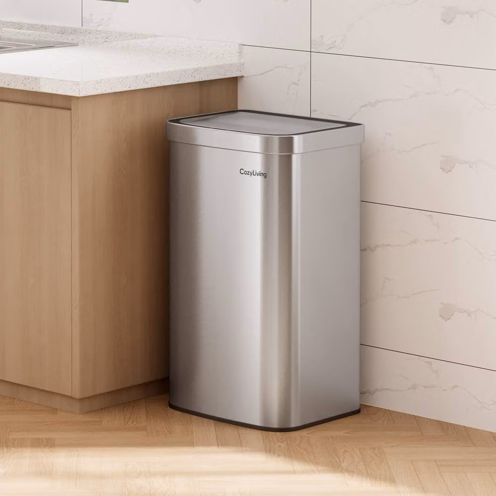 CozyLiving Automatic Motion Sensor Kitchen Bin with Soft Close Lid in Silver, 65.5 x 39.0 x 29.5 cm – 7