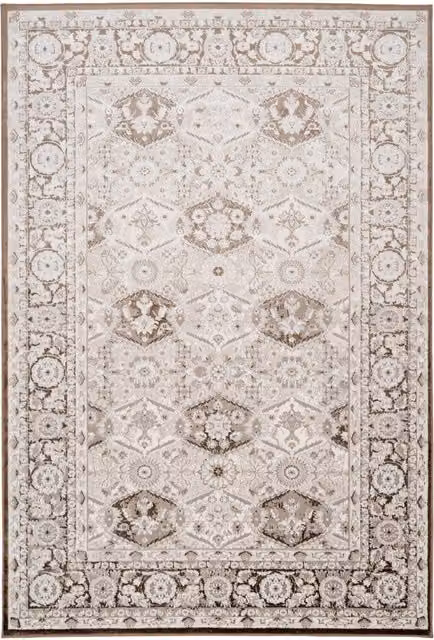 The Rug House Beige Floral Oriental Rectangular Area Rug W: 170 cm, D: 120 cm
