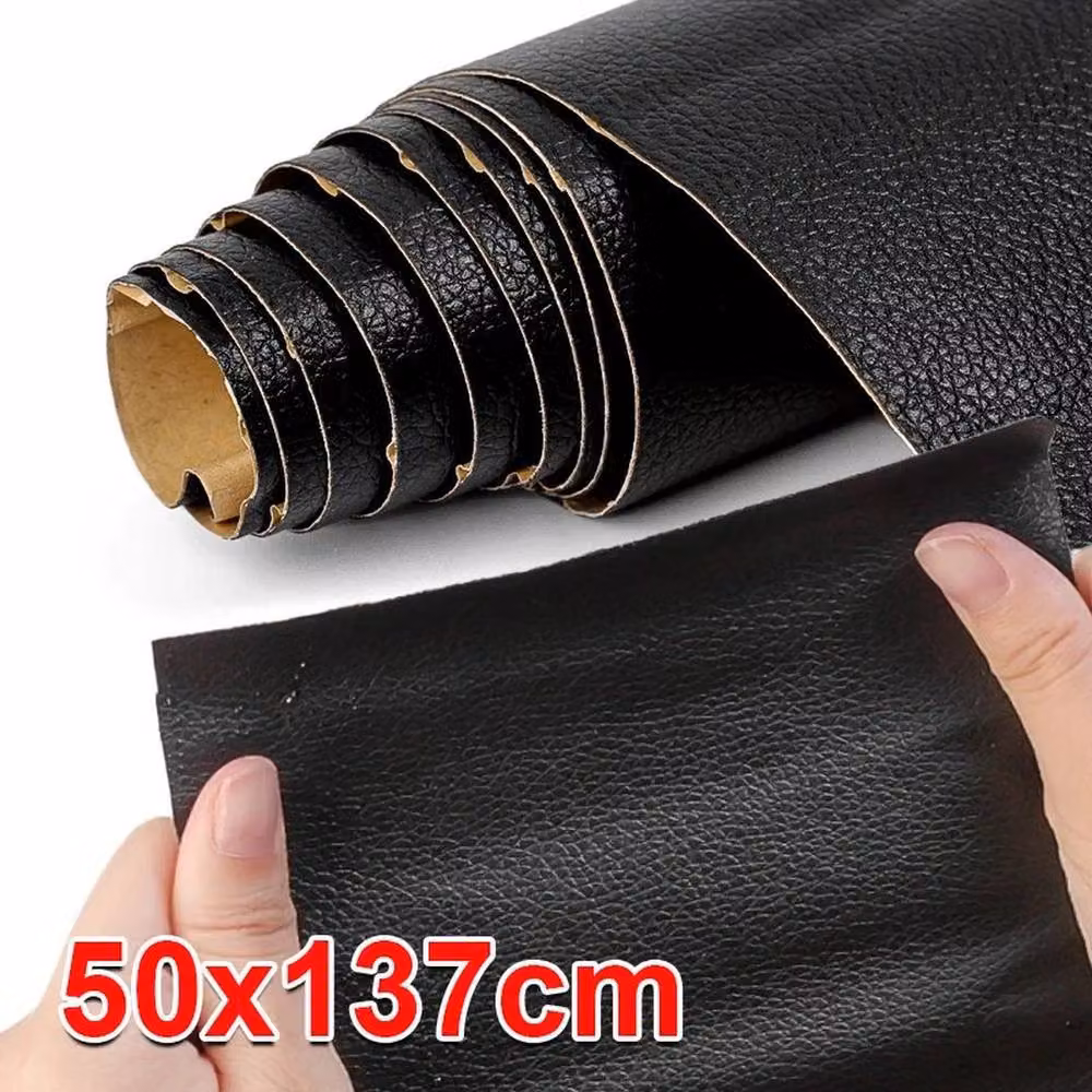 NESTLUNE Black Faux Leather Repair Patch Peel and Stick Double Sided Tape W: 52 cm, L: 1000 cm – 2