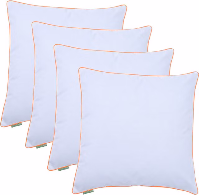 Gardenista Orange and White Square Garden Scatter Cushion Set of 4, W/D/H: 45 x 45 x 45 cm