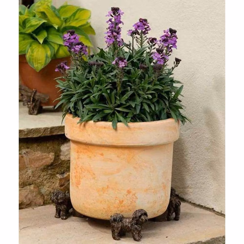 Jardinopia Shih Tzu Animal Themed Metal Plant Pot Feet in Bronze, Set of 3 – 4