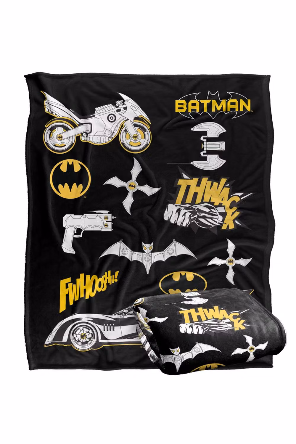 LOGOVISION Kids Batman Icons and Gadgets Super Soft Fleece Throw Blanket, Multicolour, W: 91.44 cm x L: 147 cm – 7