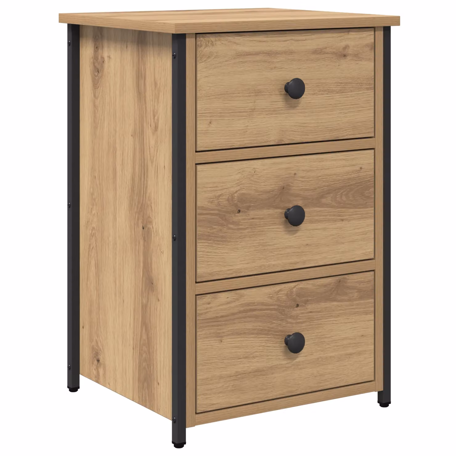 Berkfield Home Artisan Oak Bedside Table in Beige – 2