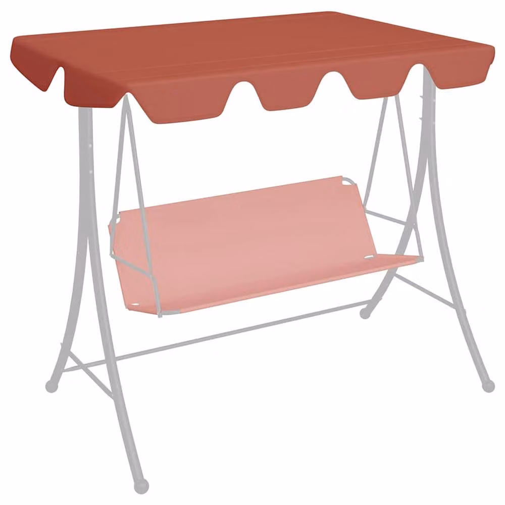 Berkfield Home Replacement Garden Swing Canopy in Burnt Orange, PVC-Coated, W: 150 cm, D: 105 cm, H: 70 cm – 2