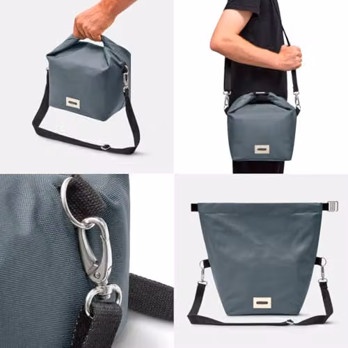 Black + Blum Insulated Leakproof Roll Top Lunch Bag, 10L, Slate Grey – 5