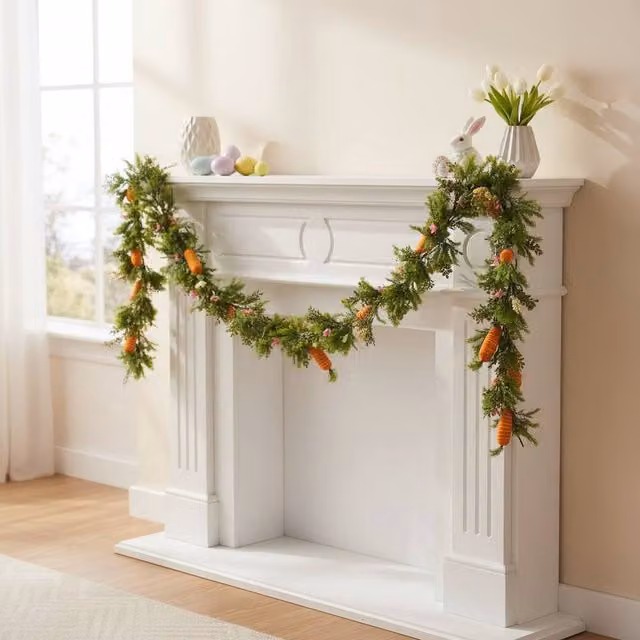 Garden Greatness Decorative Easter Carrot Garland in Orange, Green and Multicolour