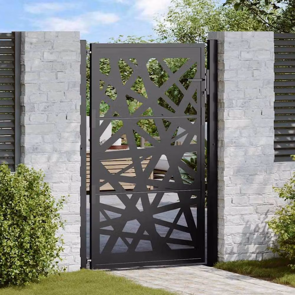 Berkfield Black Steel Garden Gate, W: 105 cm, H: 155 cm – 2