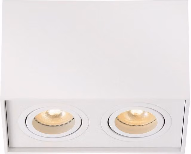 Lucide Modern Square Surface Mounted Ceiling Spotlight in White