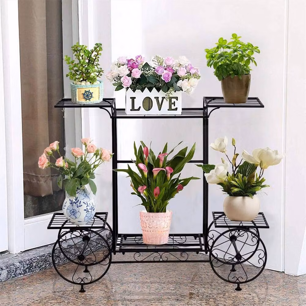 EONLION 6 Tier Metal Plant Stand in Matt Black for Indoor and Outdoor Use – 5