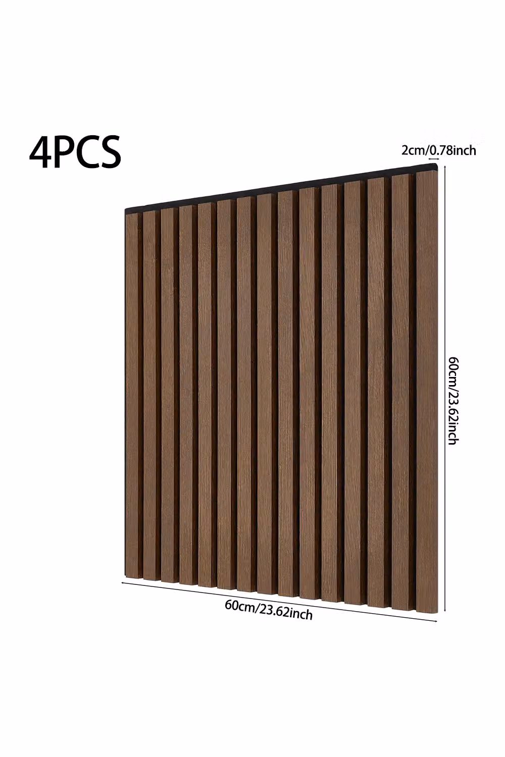 Living and Home 4-Pack MDF Slat Wall Panels in Brown, W/H: 60 x 60 cm – 2