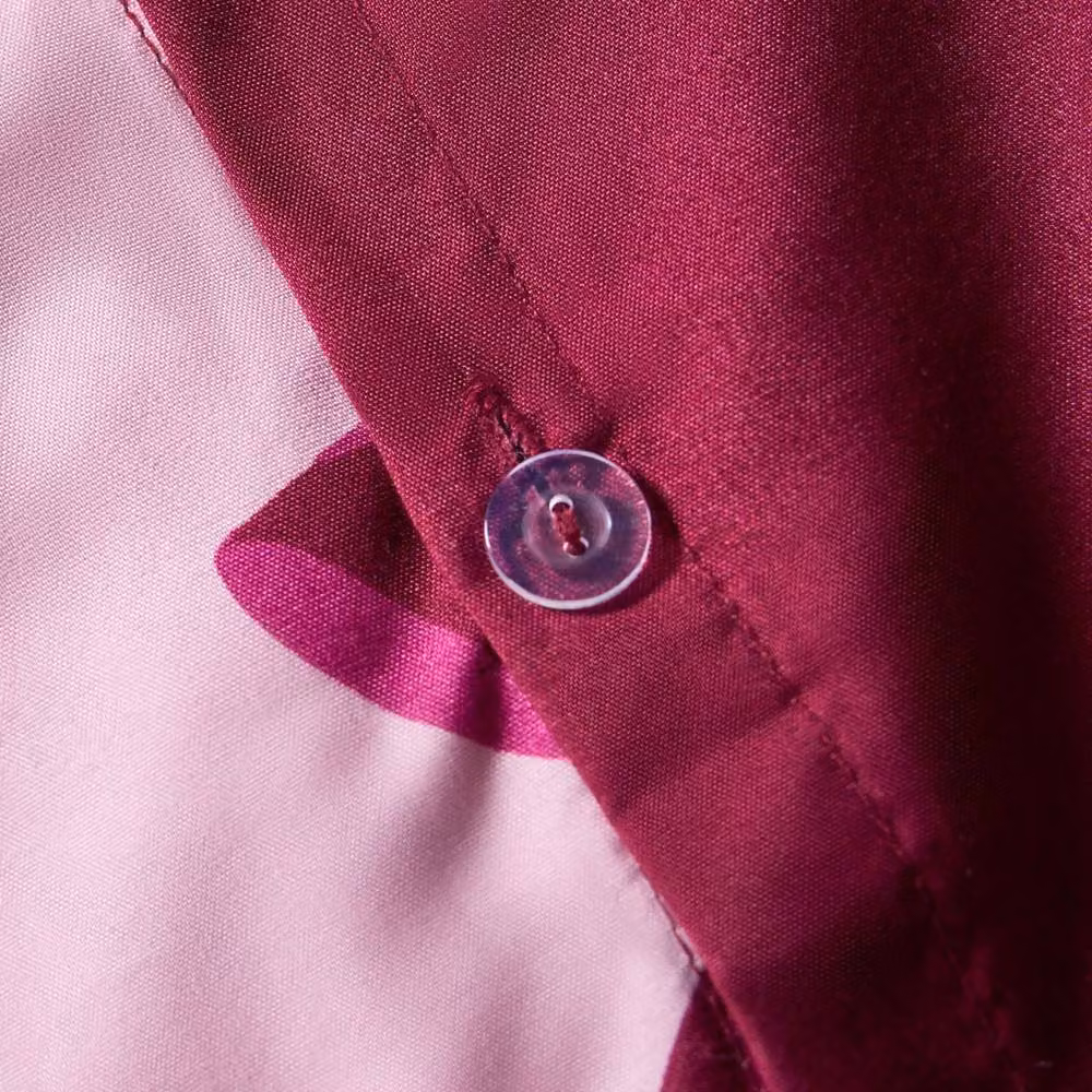 OHS Reversible Microfibre Bow Bedding Set with Duvet Cover and Pillowcase, Pink and Red, W/D/H: 200 x 200 x 200 cm – 9