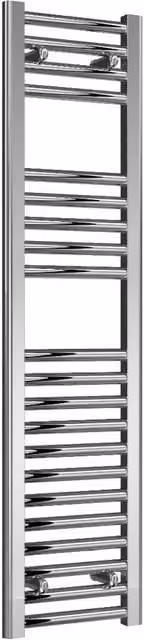 Bathroom Kingdom Diva Electric Straight Heated Towel Rail in Silver, W/H: 30 x 120 cm