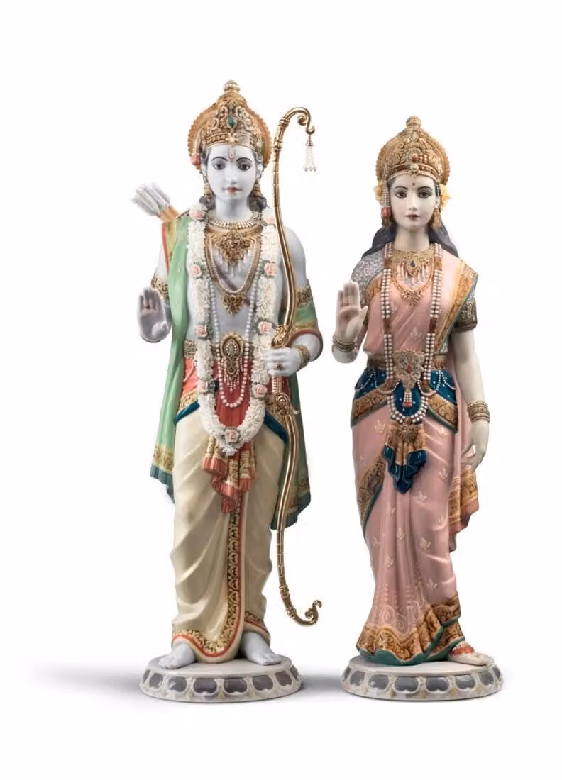 Lladró Rama and Sita Limited Edition Multicolour Porcelain Sculpture