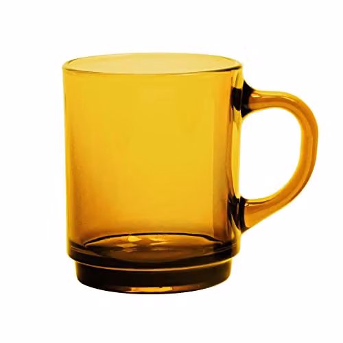 Duralex Versailles Glass Coffee Mugs, 260ml, Amber, Pack of 12 – 2