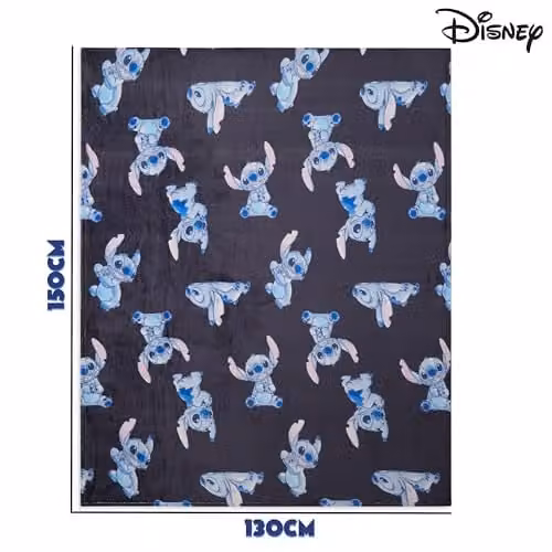 Disney Stitch Blue Multicolour Fleece Throw Blanket, W: 150 cm, D: 130 cm – 5