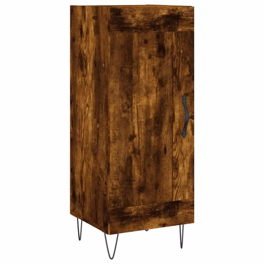 Berkfield Home Modern Smoked Oak Sideboard in Brown, W/D/H: 34.5 x 34.0 x 90.0 cm – 2