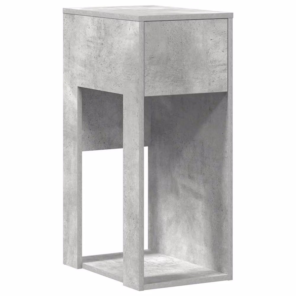 Berkfield Home Computer Tower Stand with Drawer in Concrete Grey W/D/H: 30 x 44 x 74 cm – 2
