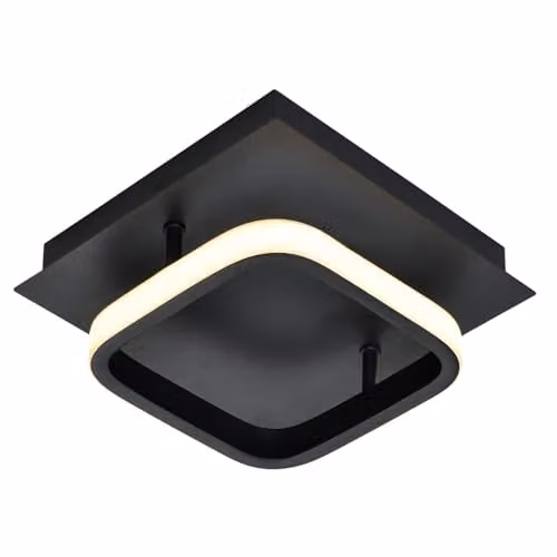 Happy Homewares Modern Square LED Ceiling Light Fitting in Black with 3000K Warm White Light – 1
