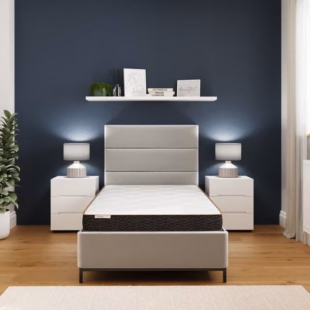 SleepyCastle Bonnell Spring Mattress, White, W/D/H: 90 x 190 cm