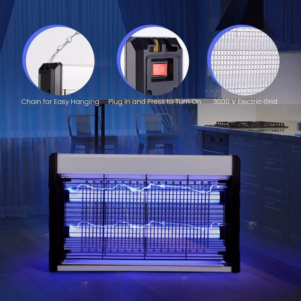 NESTLUNE 40W Electric UV Fly Bug Zapper for Indoor Mosquitoes, Black, W: 100 cm, D: 15 cm – 3