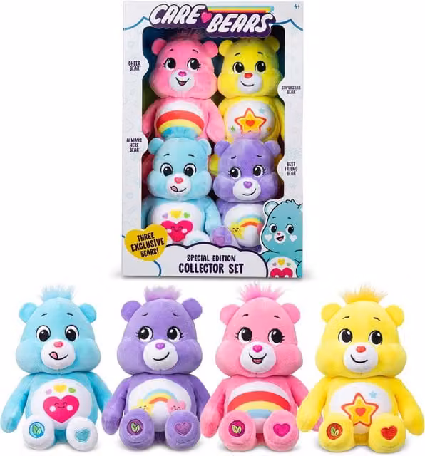 Basic Fun Care Bears Plush Treasure Box 4 Pack, Multicolour and Purple
