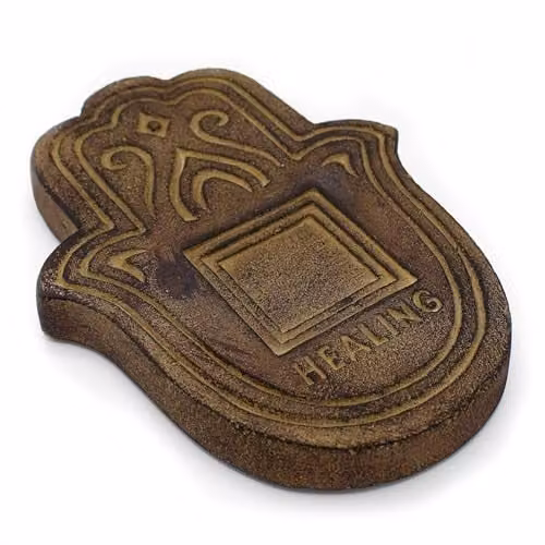 KDMD Antique Stone Effect Healing Incense Plate in Brown