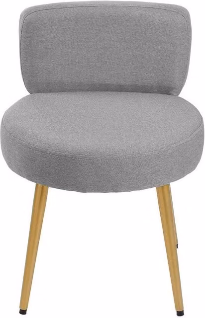 Kelvenix Grey Fabric Dressing Table Stool Pouffe with Metal Frame – 1