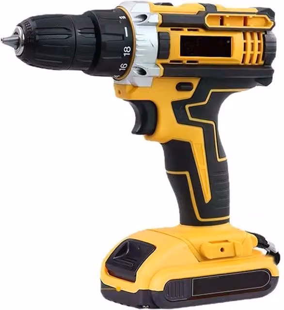 VOGREX 21V Cordless Combi Drill and High Power Electric Screwdriver Set in Yellow – 1