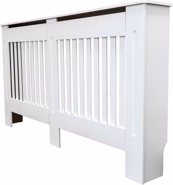 Jack Stonehouse White Vertical Grill Radiator Cover, Width: 152 cm