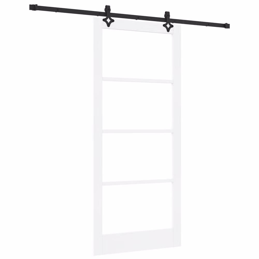 Berkfield Home Modern Sliding Door with Hardware Set in White Lacquered Wood, W: 93 cm, H: 211 cm