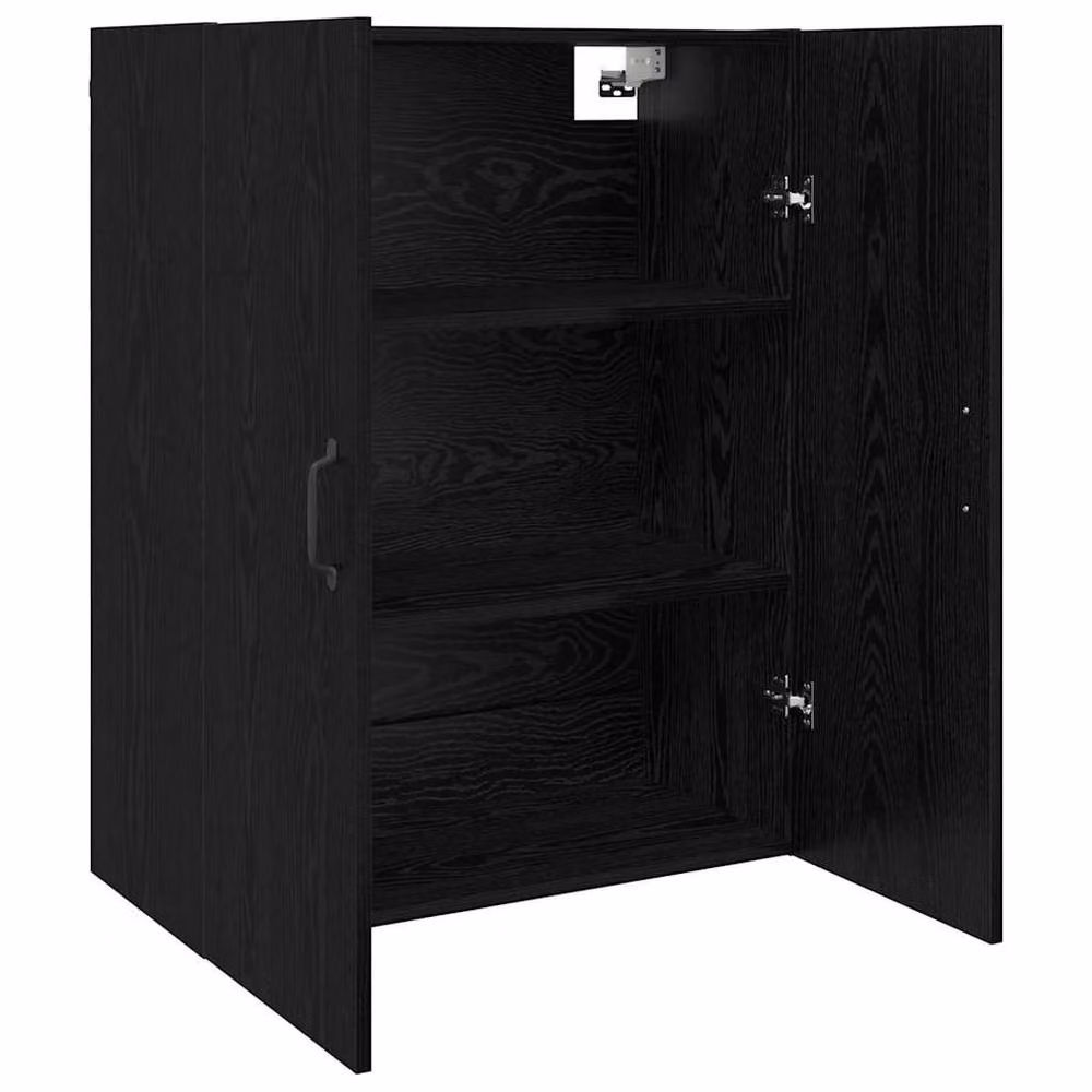 Berkfield Home Black Oak Hanging Cabinet with Hinged Doors and Internal Shelves, W/D/H: 69.5 x 34 x 90 cm – 4