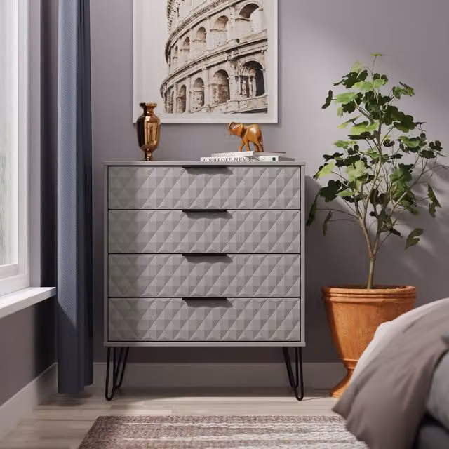 2 U Islay 4 Drawer Chest in Dark Grey