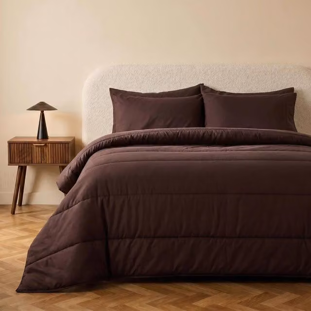 OHS Brown 10.5 TOG Coverless Duvet and Pillowcase Bedding Set, King Size