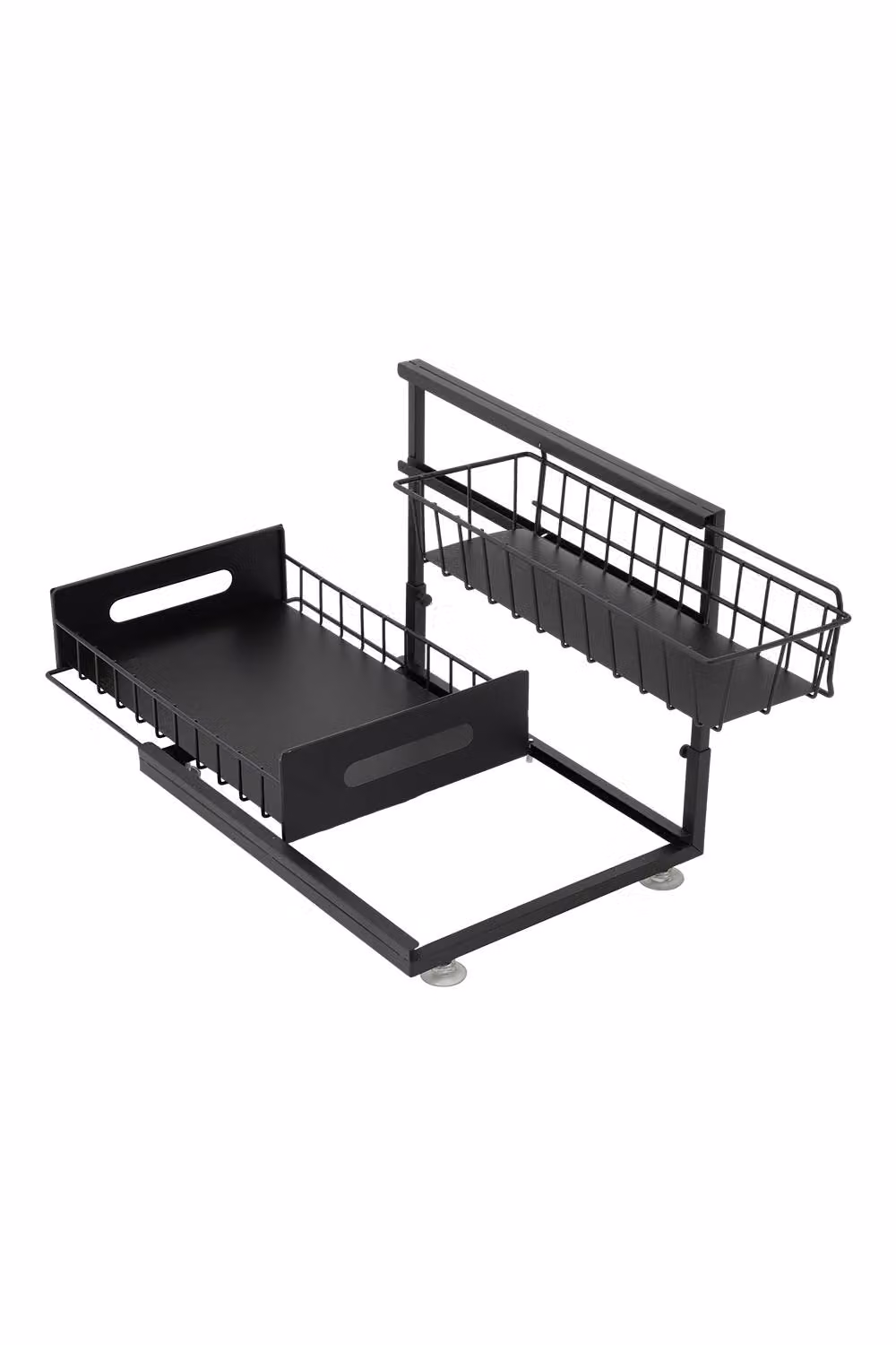 Garden Sanctuary Metal 2-Tier Under Sink Sliding Organizer in Black, W: 37.5 cm, D: 36.5 cm – 3