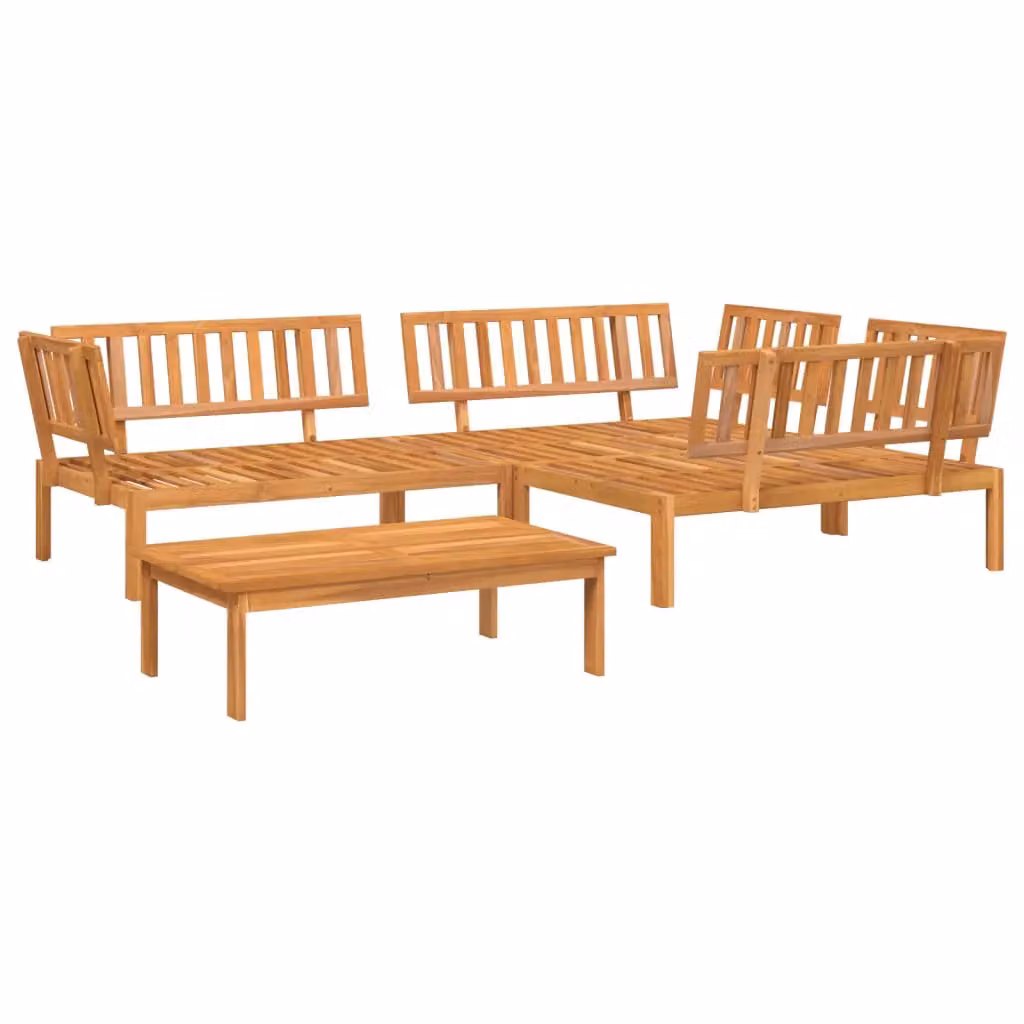 Berkfield Home 4 Piece Garden Pallet Sofa Set in Brown Solid Acacia Wood – 2