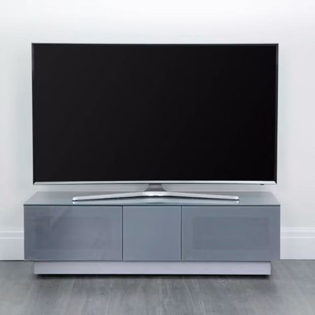 Alphason Element Modern Glossy TV Stand, Grey, Width: 125 cm