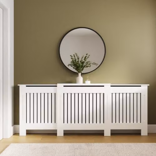 GFW Harrison Adjustable Radiator Cover in Matt White