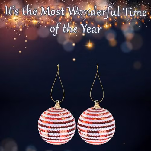 VFM e-Store Red Round Christmas Bauble Hanging Ornament Set of 2 – 3