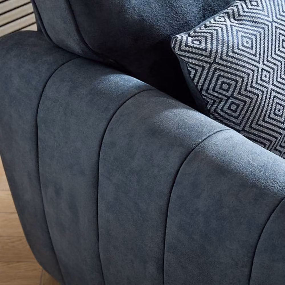 Stratus Interiors Barcelona Granite Fabric Sofa in Grey with Foam Cushions and Solid Wood Frame – 2