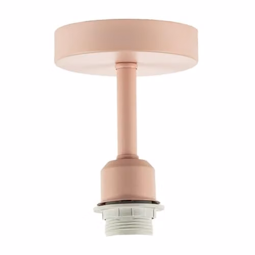 Happy Homewares Pink Industrial Style Ceiling Light Fitting with E27 Holder, W/D/H: 12 x 12 x 17 cm