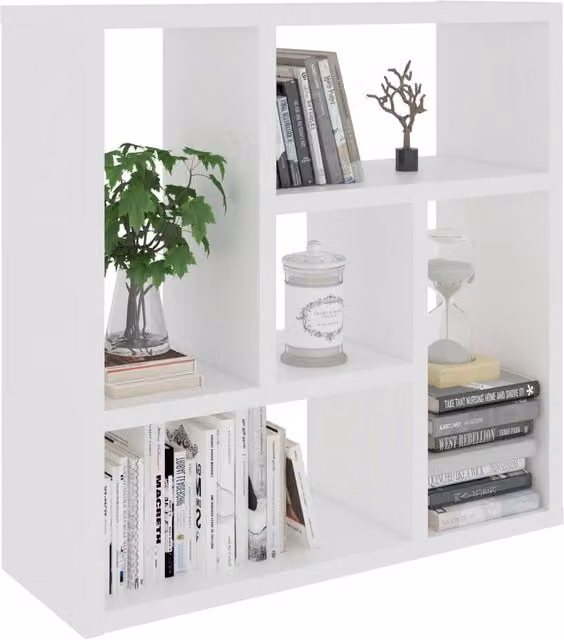 Berkfield Home Modern Wall Mounted Shelf in White, W/D/H: 45.1 x 16 x 45.1 cm