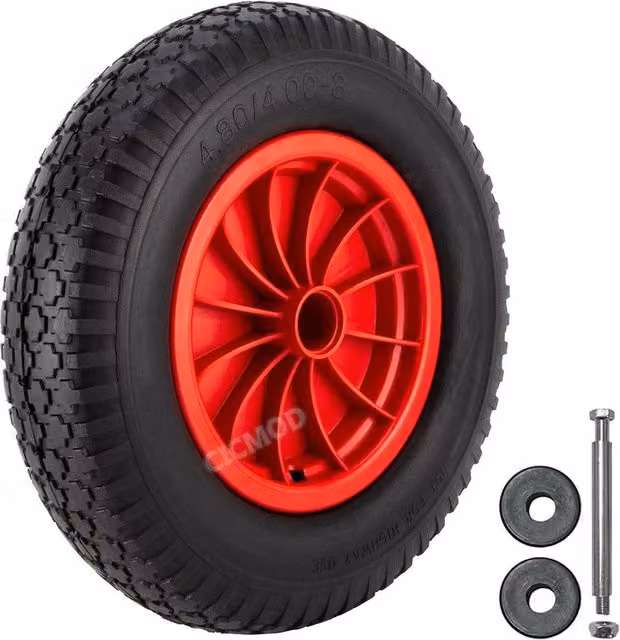 SPETLEK 16 inch Puncture Proof Solid Rubber Trolley Tyre in Black 4.80/4.00-8