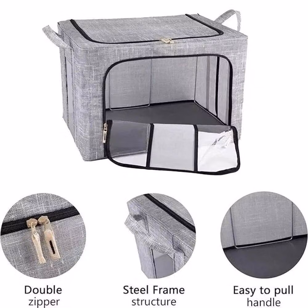 SPETLEK 66L Large Folding Storage Box in Grey and Transparent – 3