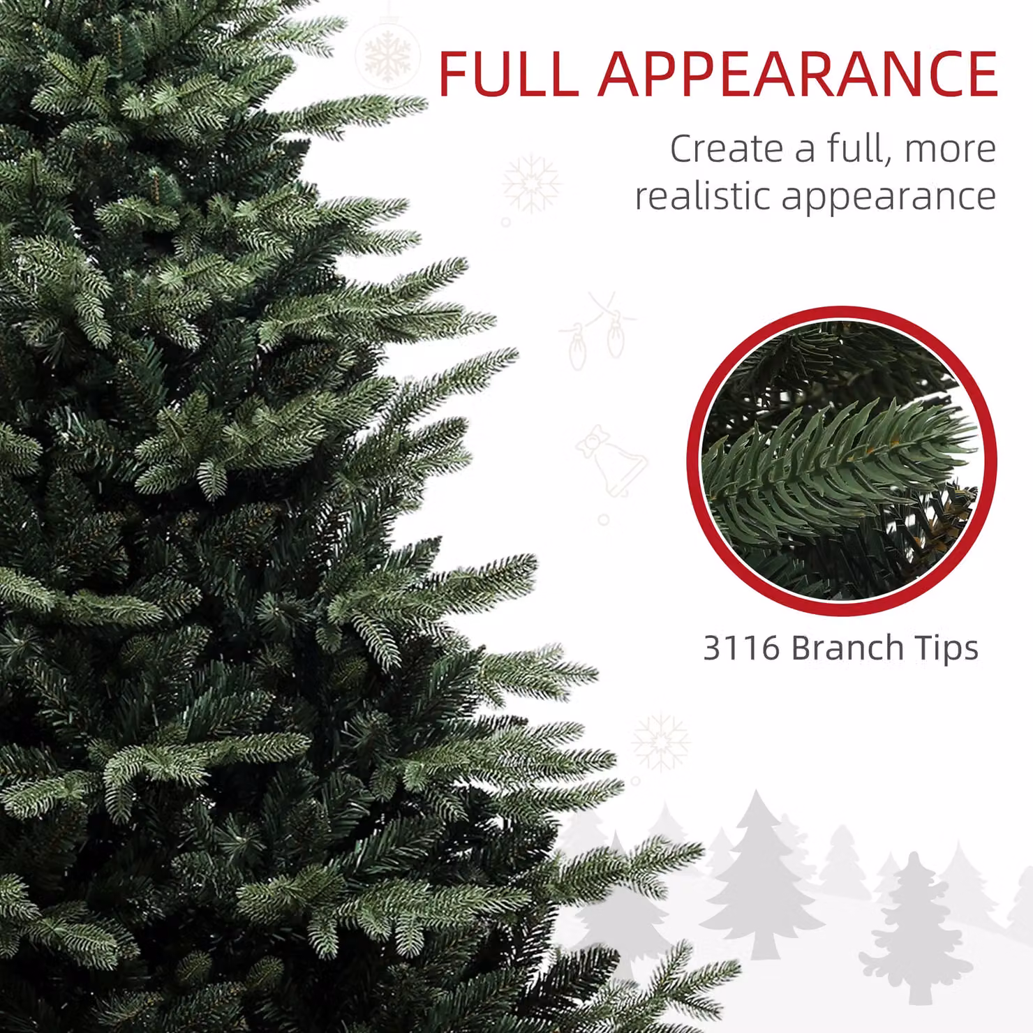 HOMCOM Green Artificial Tabletop Christmas Tree, Height: 152.4 cm – 5