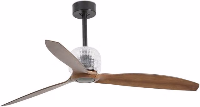 Faro Deco Black Wood Ceiling Fan with LED Light and DC Motor