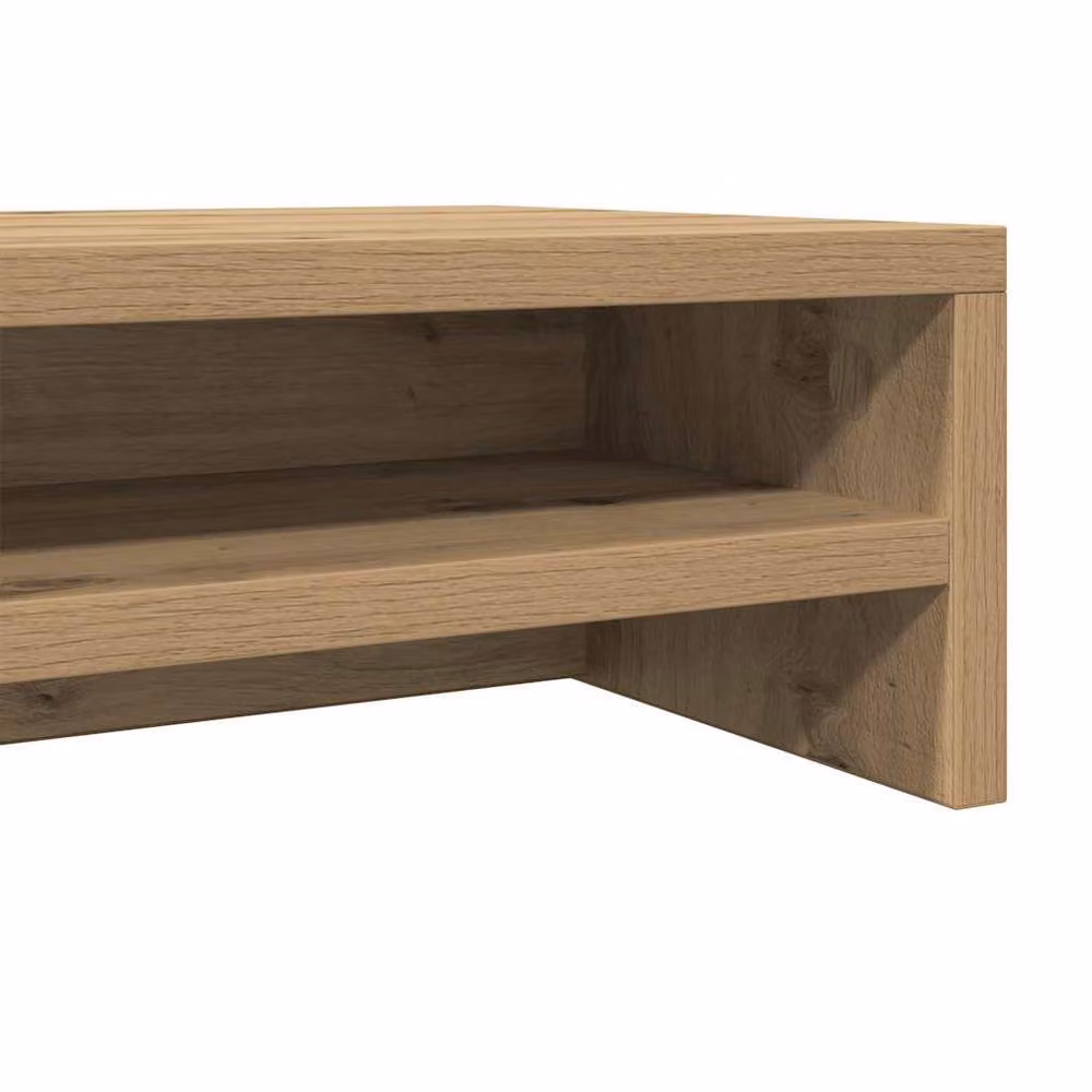 Berkfield Home Artisan Oak Monitor Stand in Brown, W/D/H: 100 x 24 x 13 cm – 4