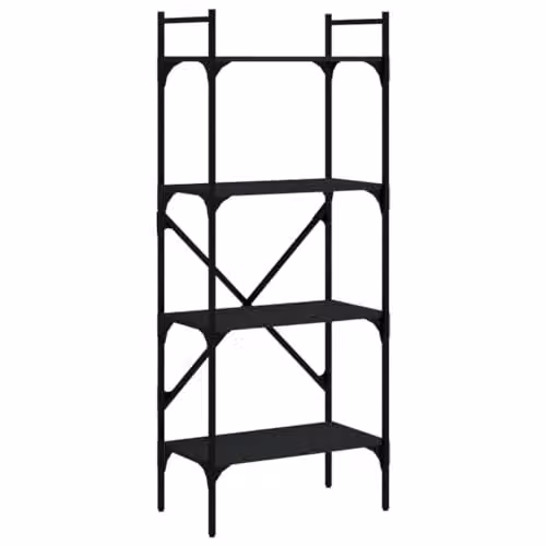 vidaXL 4-Tier Industrial Bookcase in Black, W/D/H: 56 x 31.5 x 138.5 cm